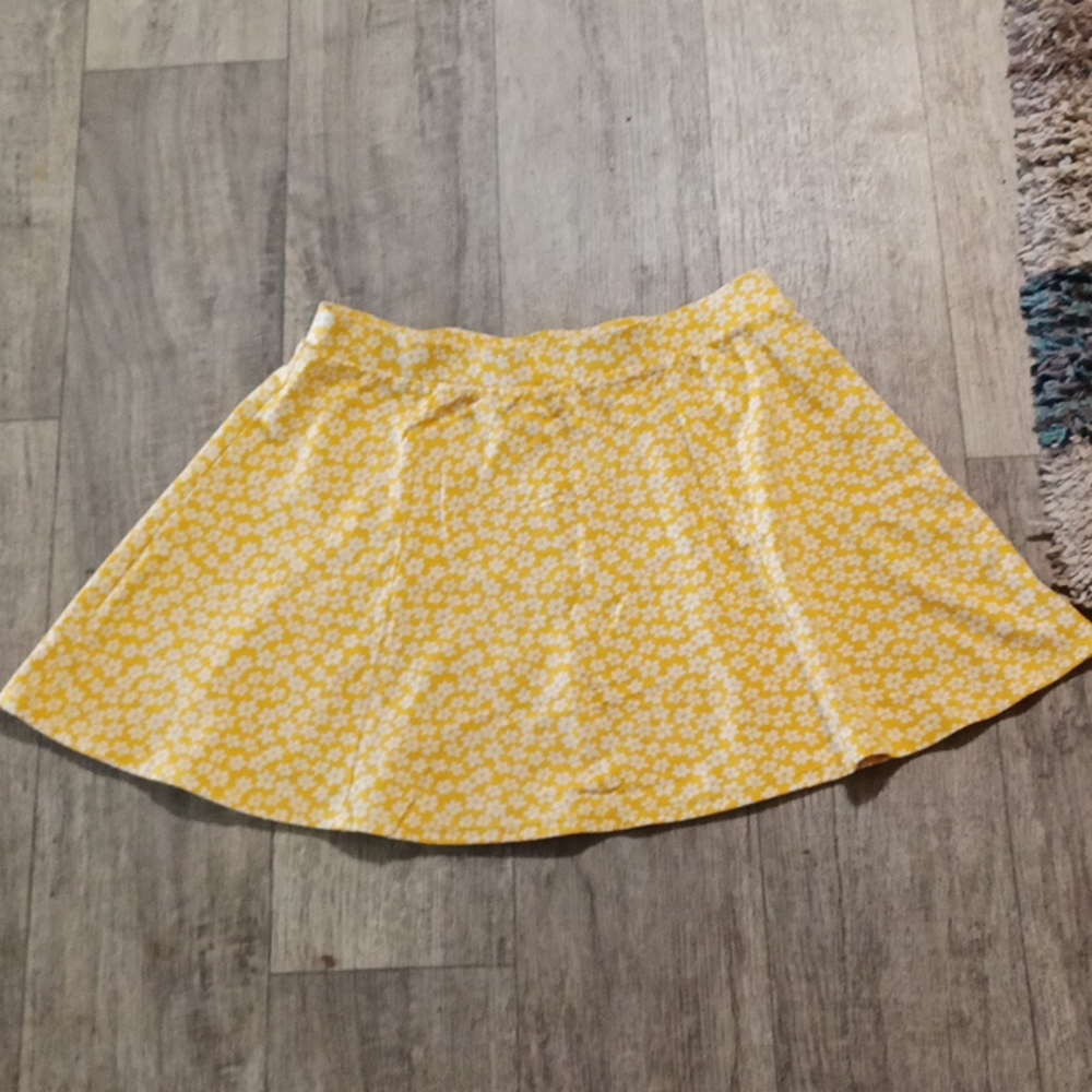 Womens Short Skirt Sz L Tennis Small Floral flower print Elastic stretch waist